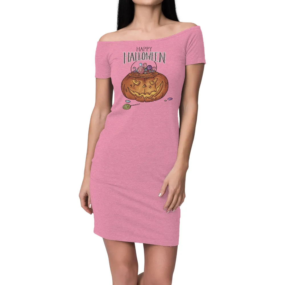 Custom Tee Shirts: Happy Halloween Pumpkin with Candies|halloween 2022 shirts