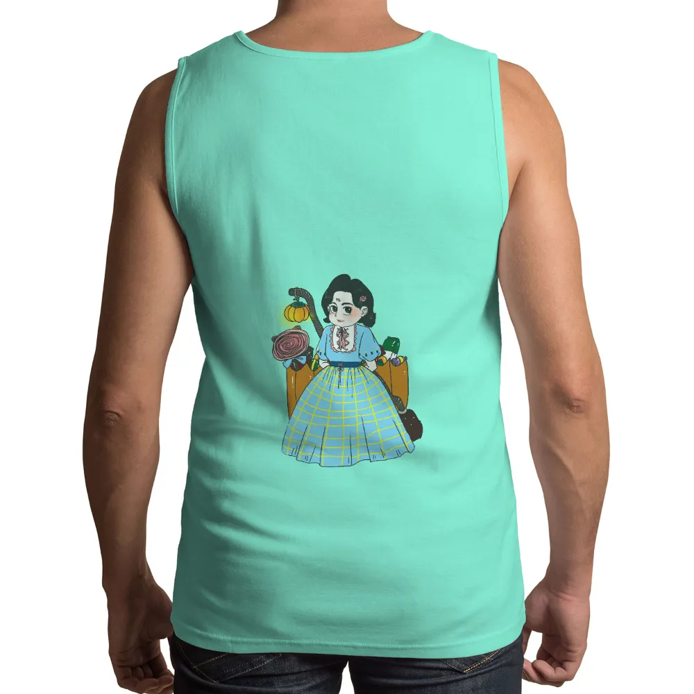 T-Shirts Custom: Vintage Girl with Candy and Pumpkin|retro duck t shirts