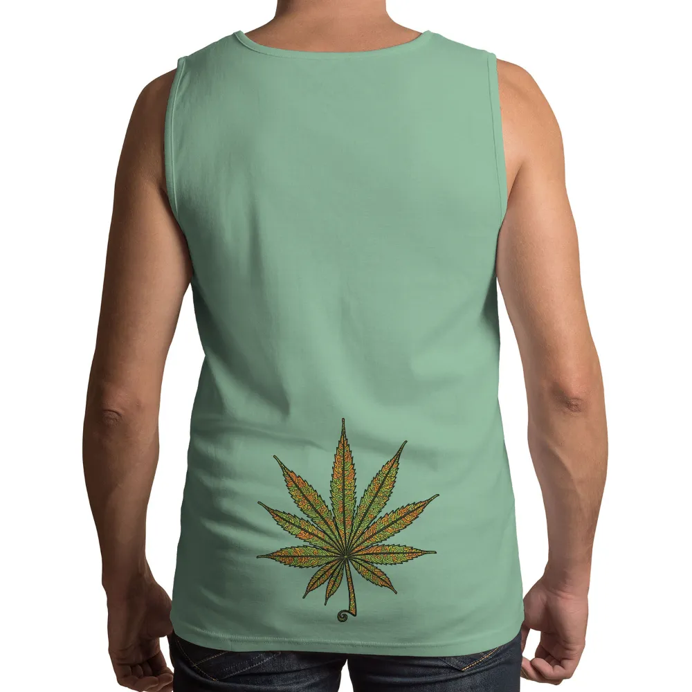 Graphic Tees: Nature's Canvas - Cannabis Leaf Art|army green logo