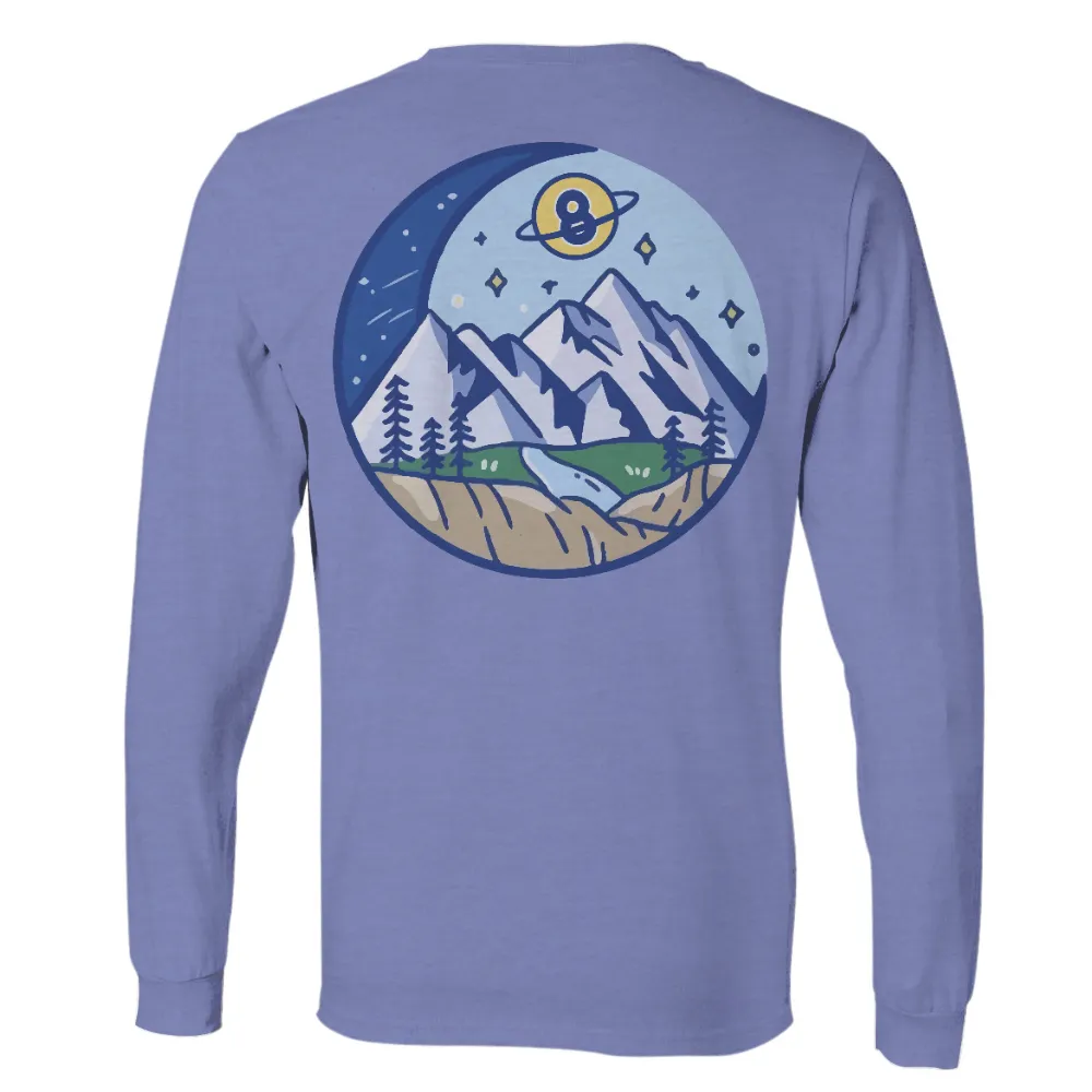 Customized Tee Shirts: Mountains and Universe - Artistic Design|t shirt simple print design