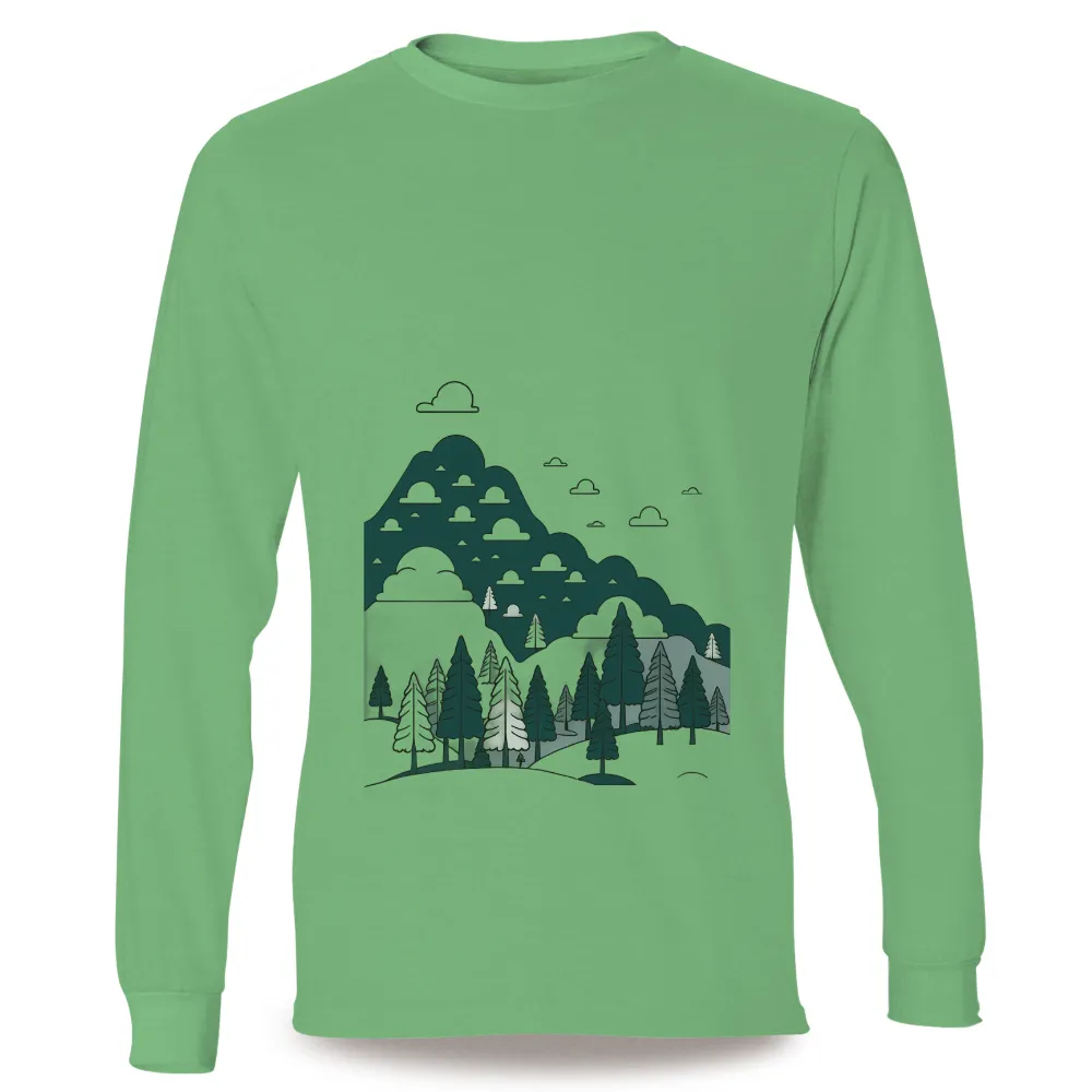 Custom Tee Shirts: Forest Serenity Under Moonlight|Moonlit forest