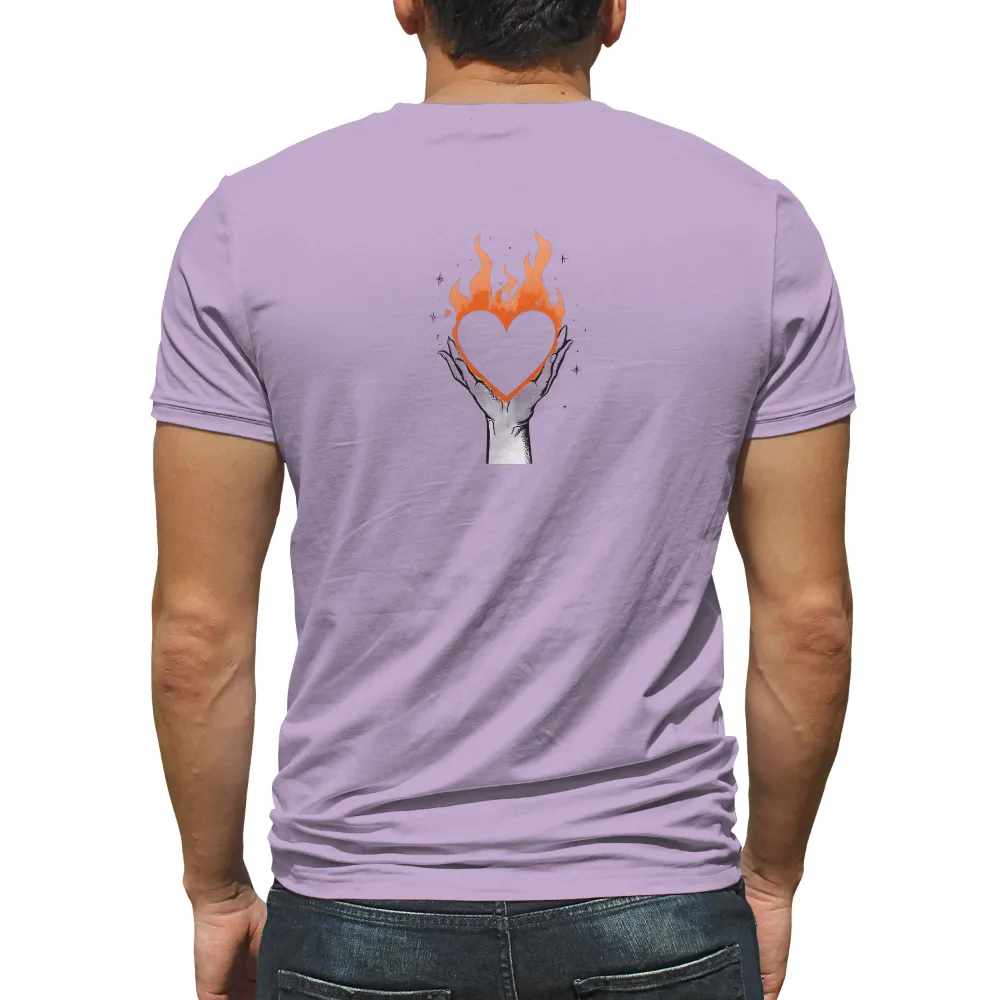 Tee Shirt Printing: Burning Heart - Artistic Design|t shirt simple print design