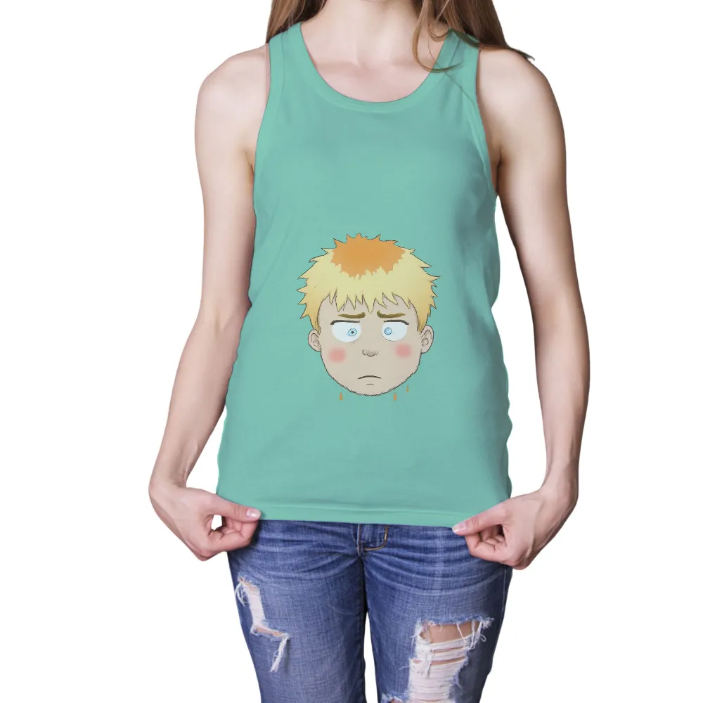 TShirt Design: Anime Character with Deep Emotions|cartoon character with star on shirt