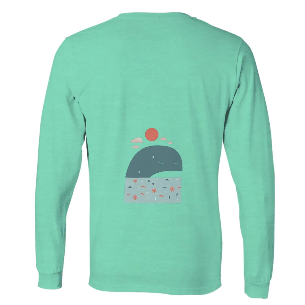 Whale Serenity Minimalist Art for Custom Apparel|hurley ss sun shirt