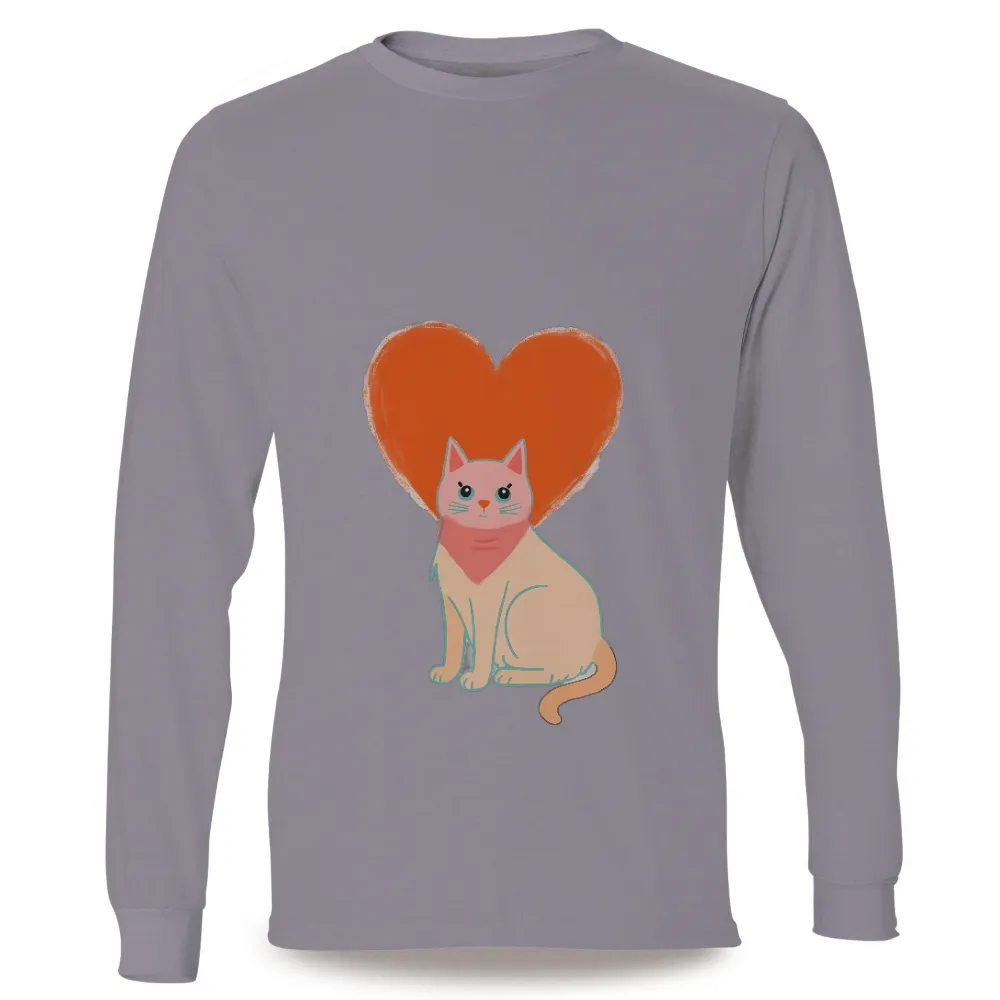 T-Shirt Printing: Love Your Cat - Minimalist Heart Design|cute summer shirts for teens