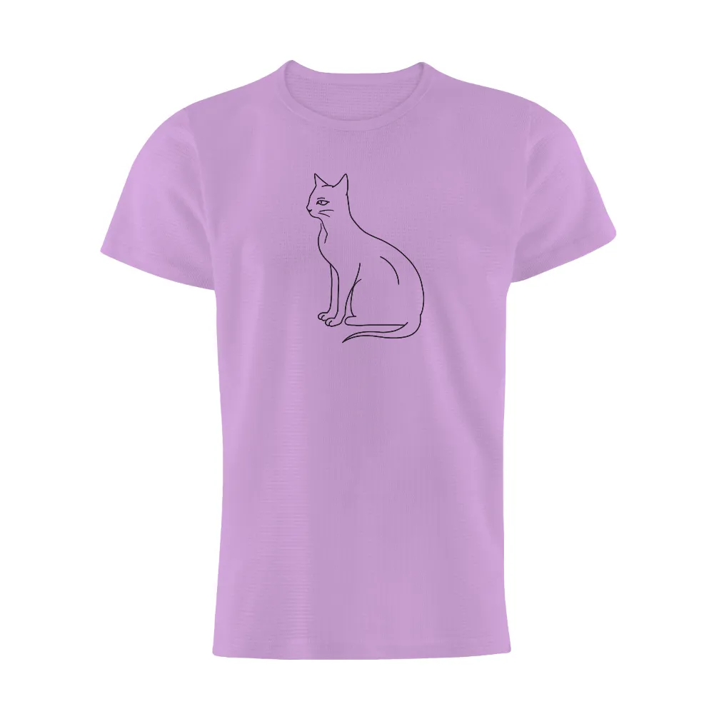 TShirt Printing: Elegant Cat Silhouette - Minimalist Art| Single line cat illustration