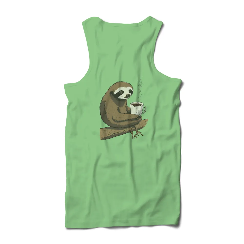 T-Shirt Printing: Sloth with Coffee - Relaxation and Simplicity|pride peace sign shirt