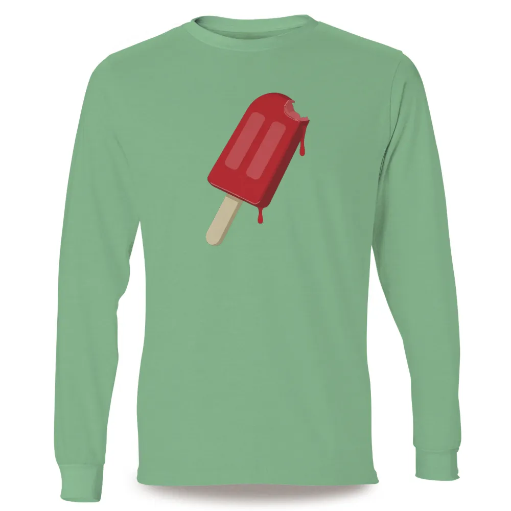 T-Shirts Design: Summer Popsicle - Refreshing Nostalgia|vibrant red popsicle