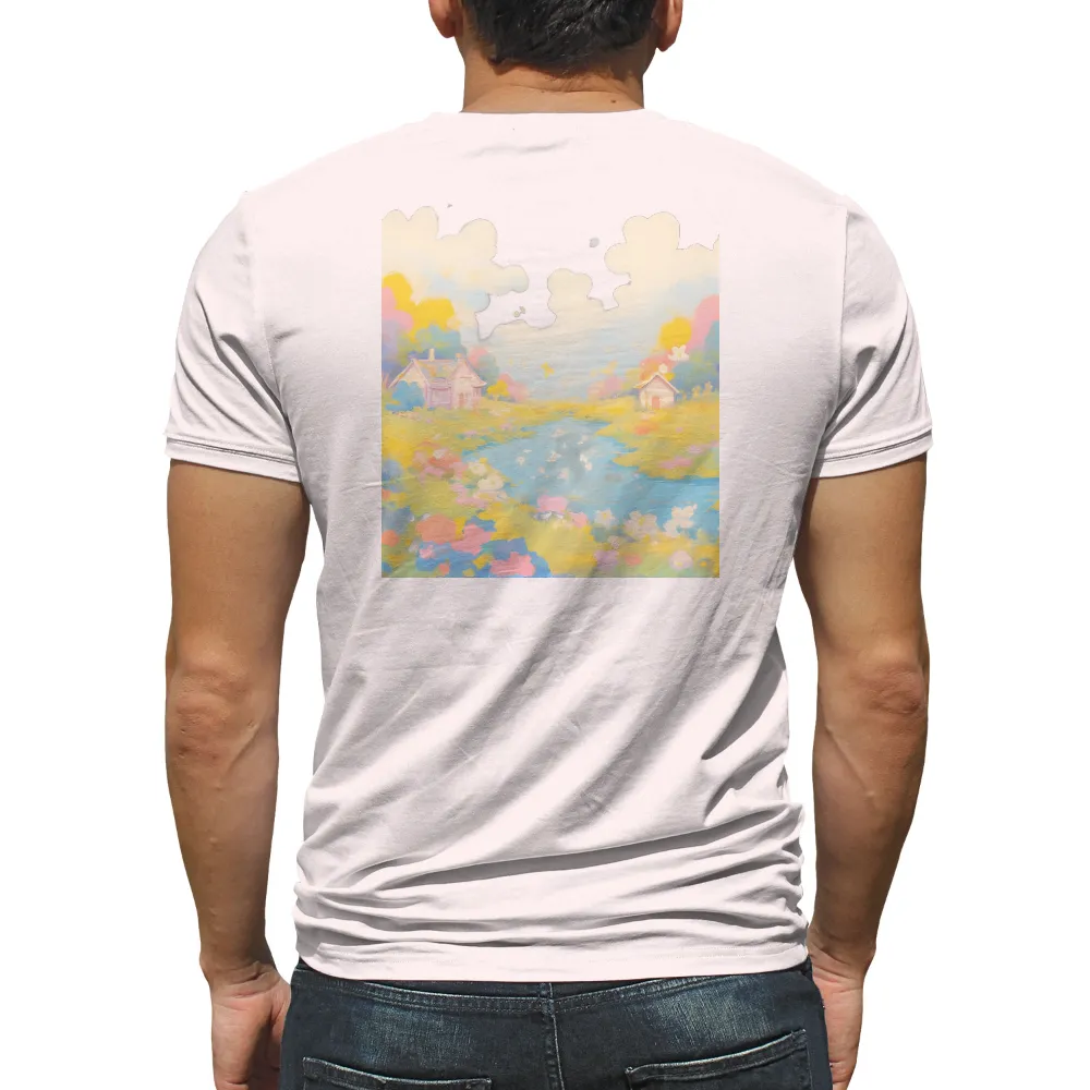 Vintage Countryside Serenity Graphic - Embrace the Tranquility of Rural Life|t shirt painting on nature