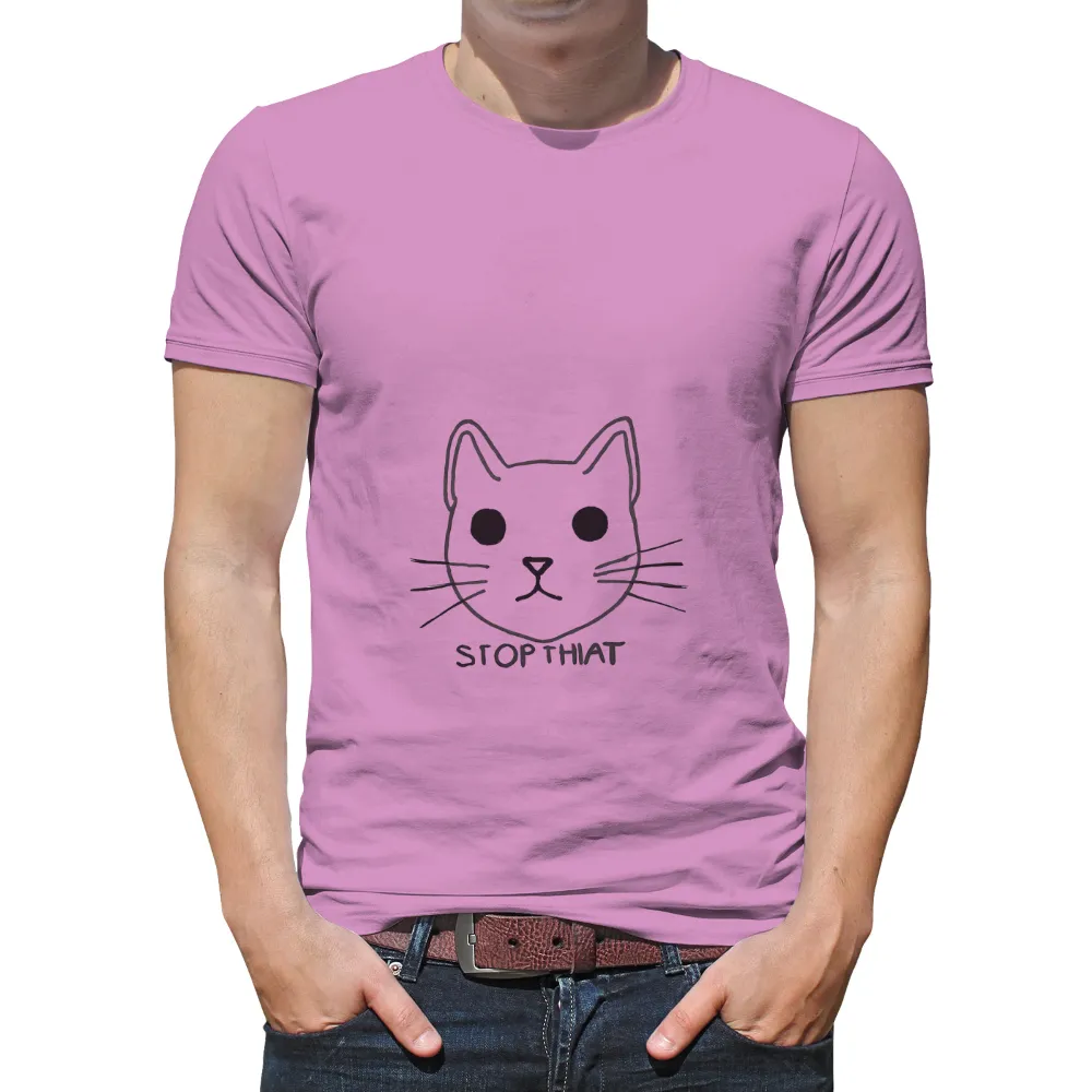 Customized Tee Shirts: Whiskers the Cat - STOP THAT|reign forest fronds camp shirt