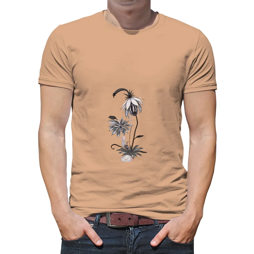 Whispering Bloom: Shirts Graphic Tees - Ethereal Surreal Flower Design|superman and wonder woman couple shirts