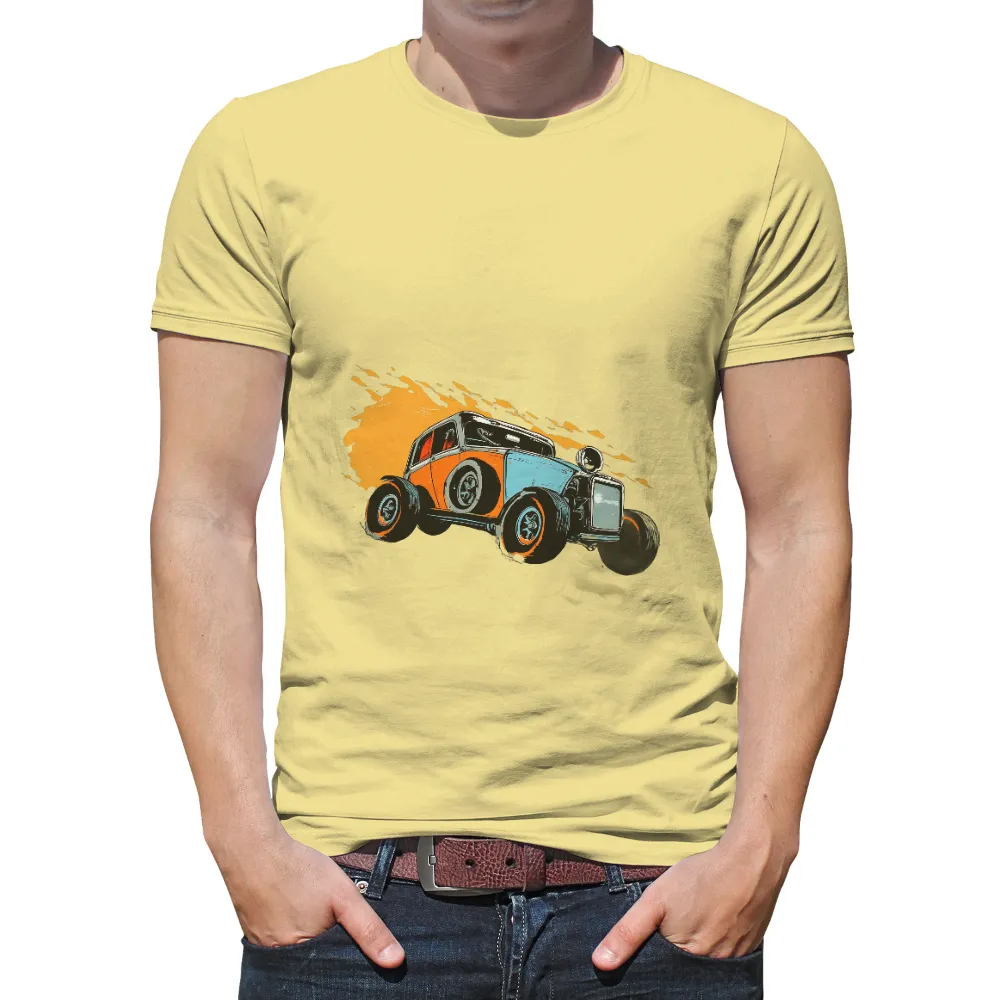 Custom T-Shirt Printing: Vintage Hot Rod Car Design|hot rod t