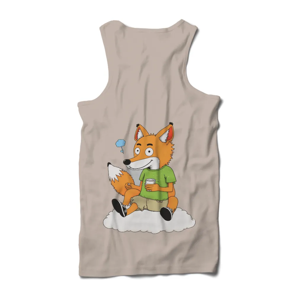 Graphic Tees: Whimsical Fox Dreams | Life Theme Tees| Tea-sipping fox