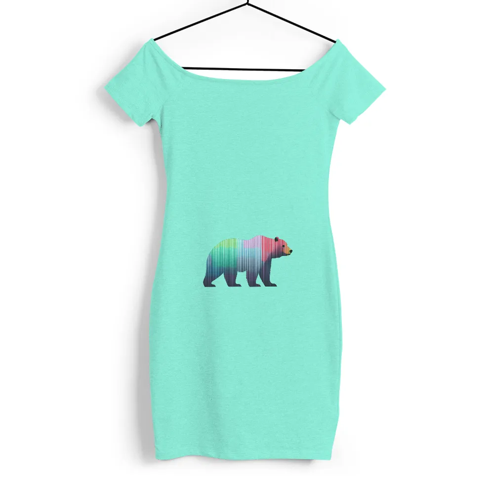 Vibrant Bear Silhouette Print: Blending Nature with Modern Art|fortnite bear shirt