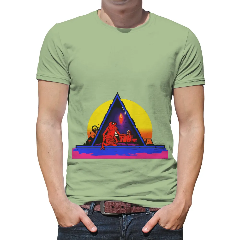 Retro-Futuristic Graphics: A Cyberpunk Universe of Meditation and Discovery|futuristic shirt