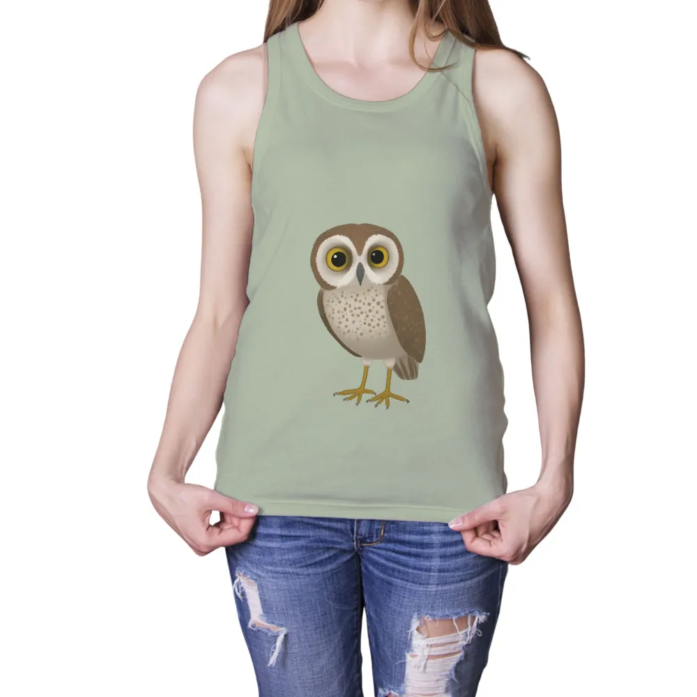 Graphic Tees: Wise Owl - Minimalist Artistic Design|t shirt painting on nature