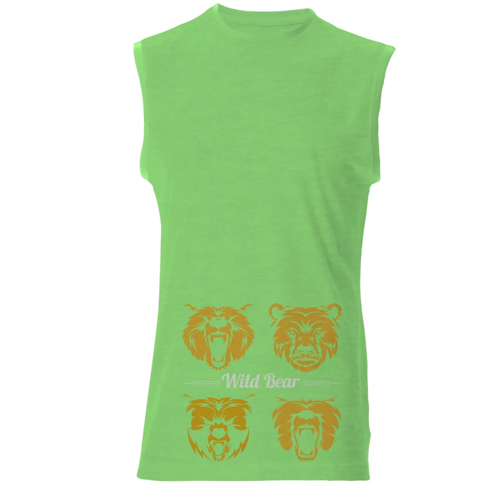 TShirt Design: Wild Bear - Strength and Protection|mens rash guard uv protection