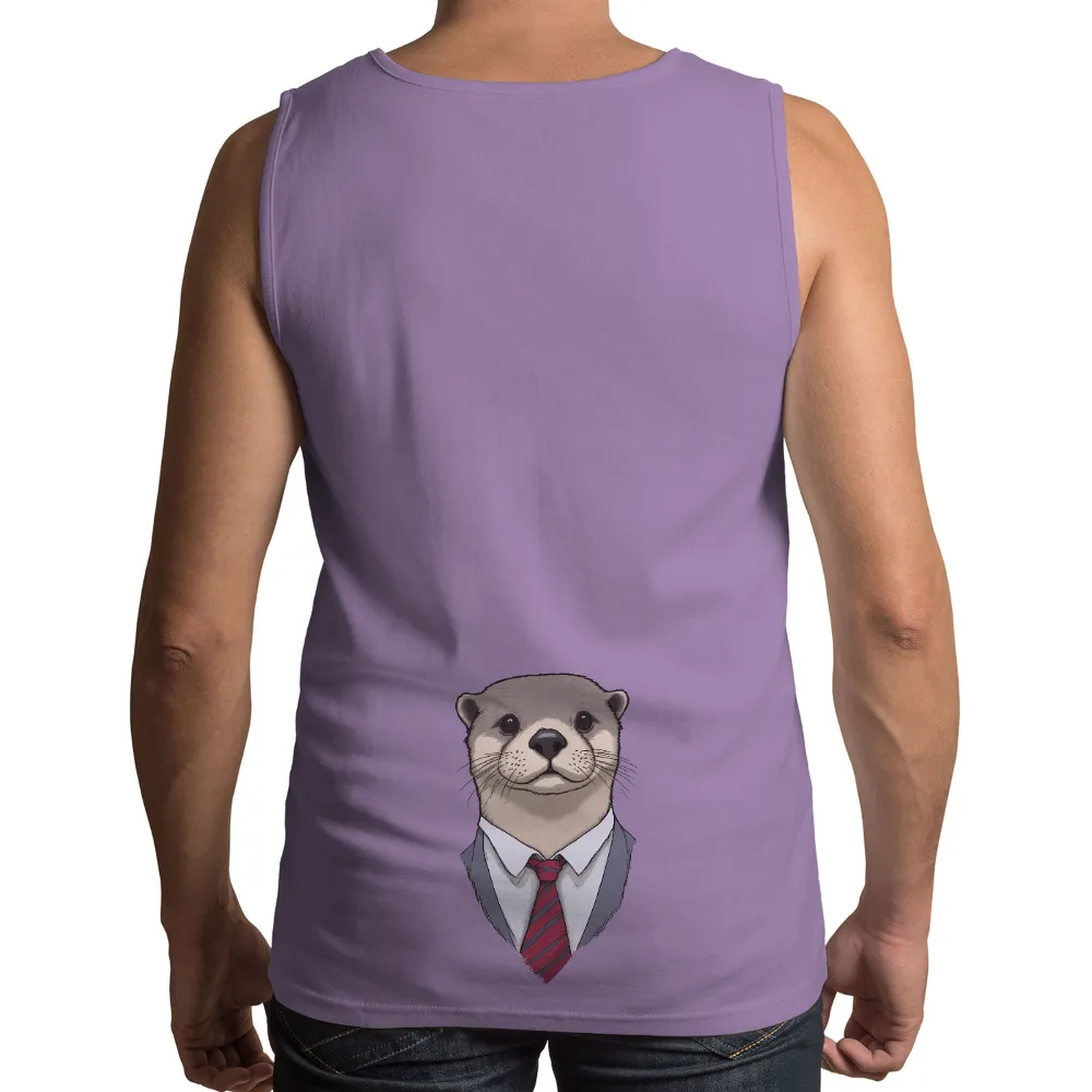 Otto the Otter: Shirts Graphic Tees | Whimsical Animal Fashion| Sophisticated otter in a suit