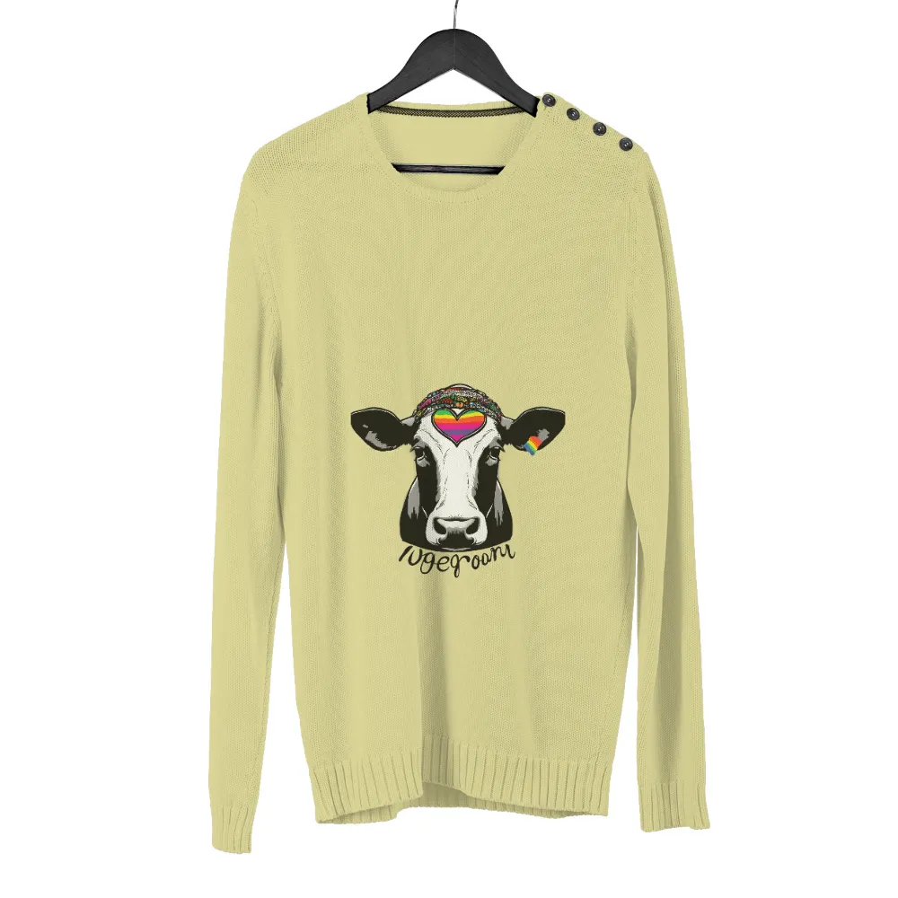 Custom T-Shirt Printing: Bessie the Cow - Love and Acceptance|i love hot moms sweat shirt