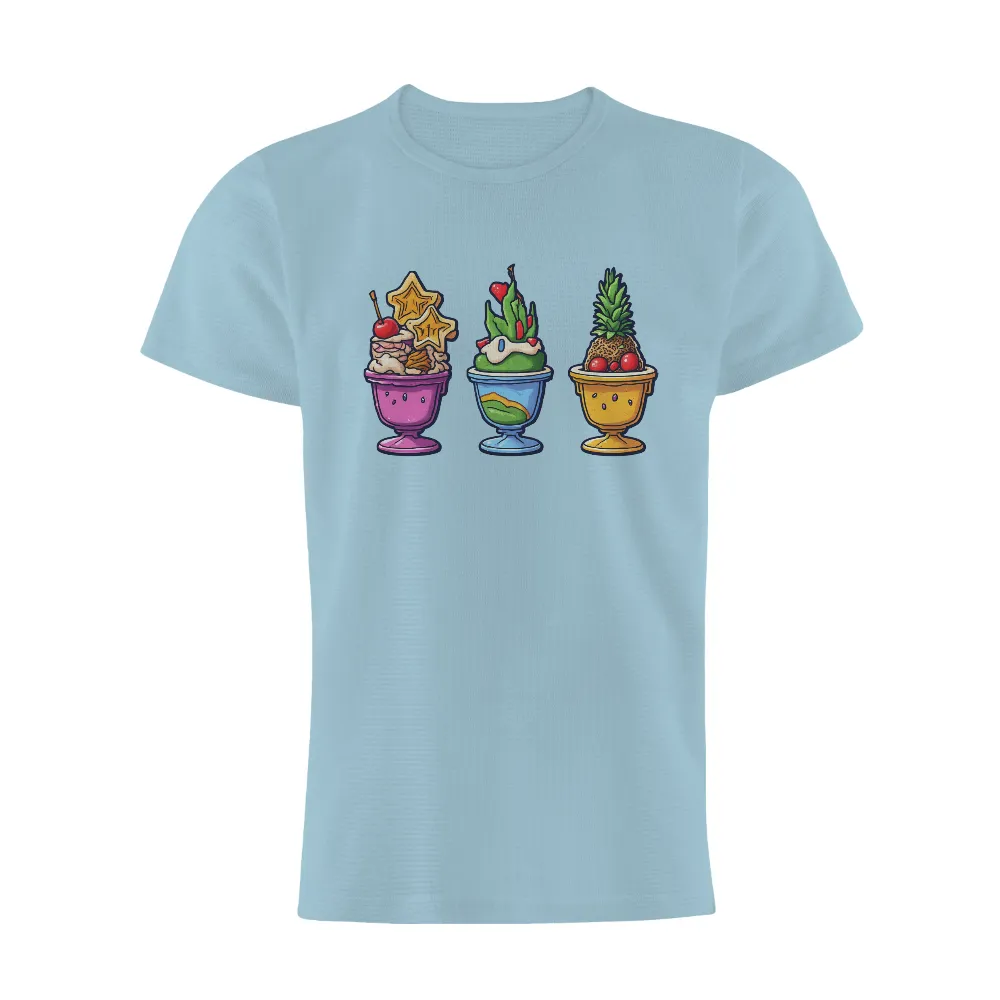 T-Shirt Printing: Whimsical Ice Cream Sundaes - Artistic Designs|branded summer t shirts