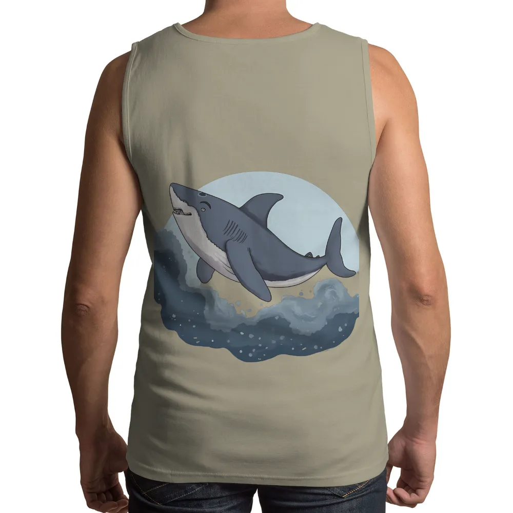 Tee Shirt Printing: Great White Shark Adventure Under the Moon|valentine shark shirt