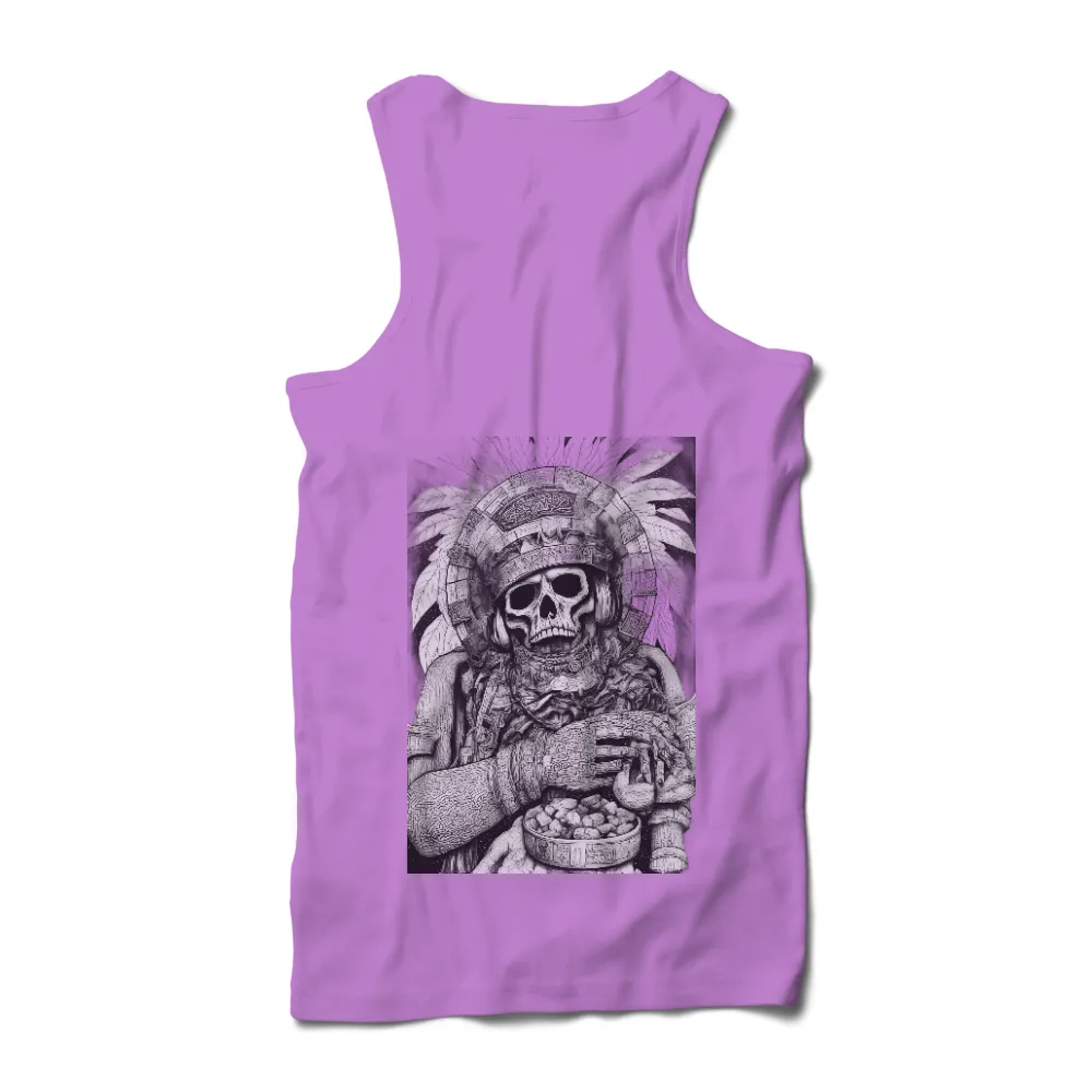 Shirts Graphic Tees: Aztec Priest Wisdom Stones|Aztec Priest holding a bowl of sacred stones