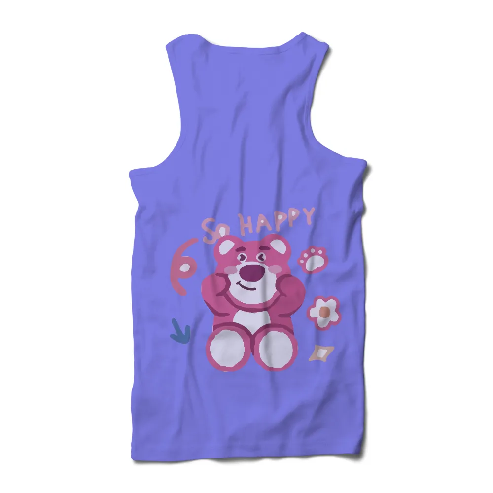 TShirt Printing: So Happy Pink Bear - Cheerful and Uplifting Design|green day flower pot