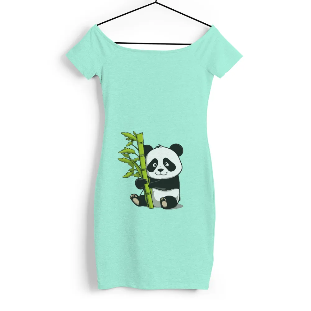 T-Shirt Printing: Panda Embracing Bamboo - Nature's Wonder|bamboo upf shirts