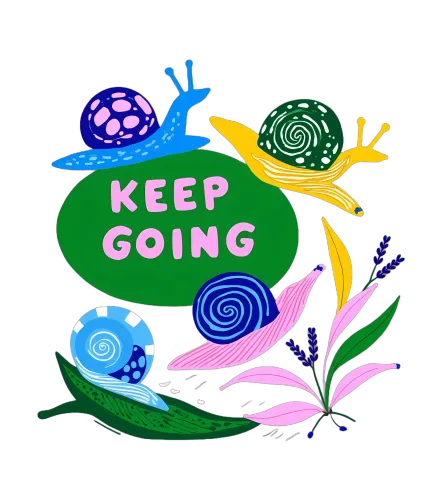 Customized Tee Shirts: Keep Going - Snails of Perseverance