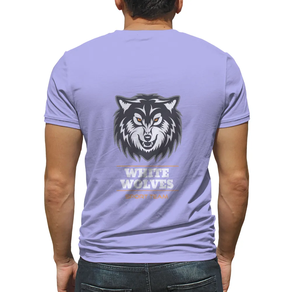 White Wolves Sport Team TShirt Printing - Bold Wolf Design|wolf graffiti