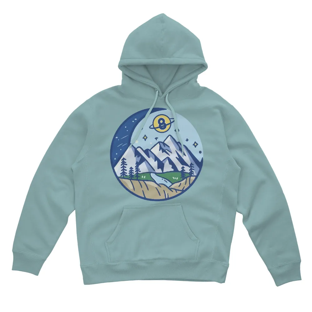 Customized Tee Shirts: Mountains and Universe - Artistic Design|t shirt printing design logo