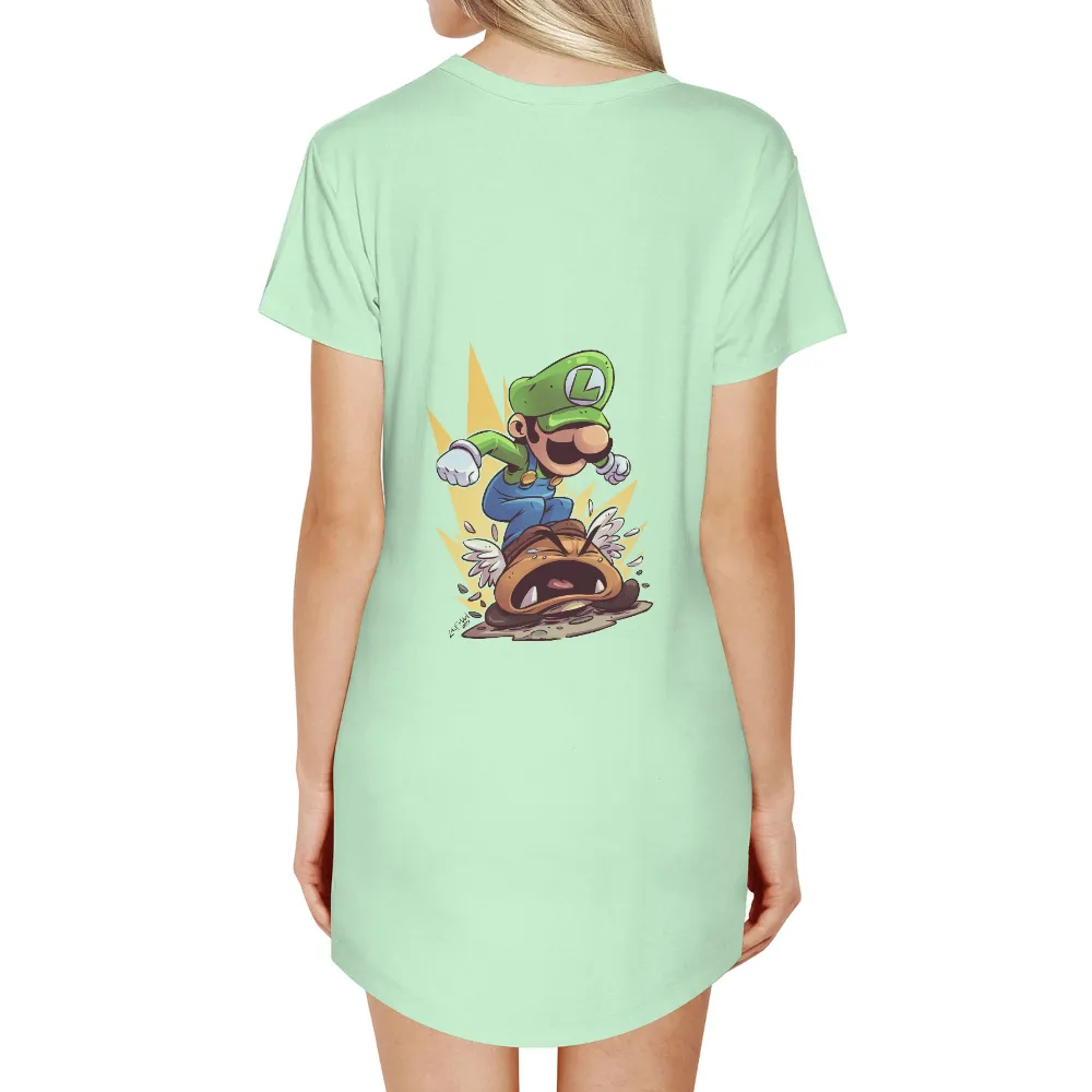 T-Shirts Custom: Luigi's Leap - Funny Gaming Pop Culture|summer surf retro casual tee