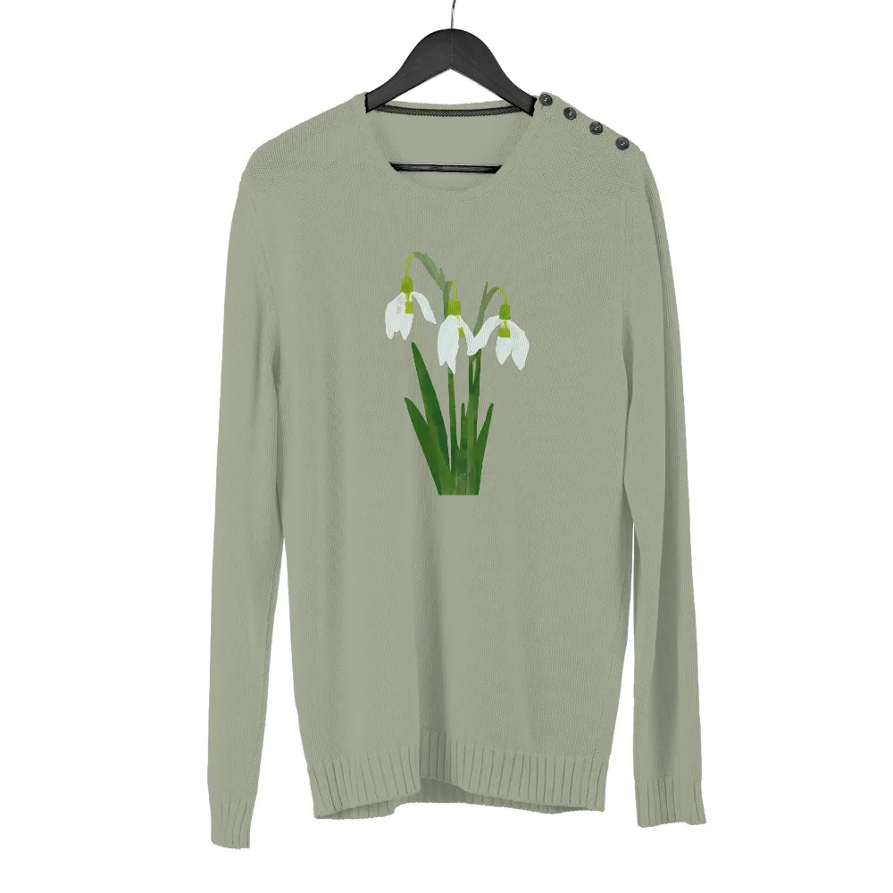 Snowdrop Minimalist Design - TShirt Printing for Spring Renewal|spring tshirt jbc