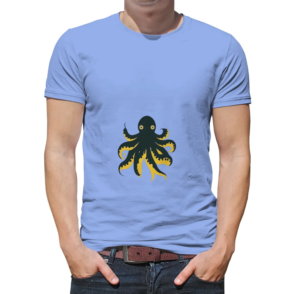 Graphic Tees: Otto's Underwater Adventures - Artistic Octopus Design|octopus jungle trousers