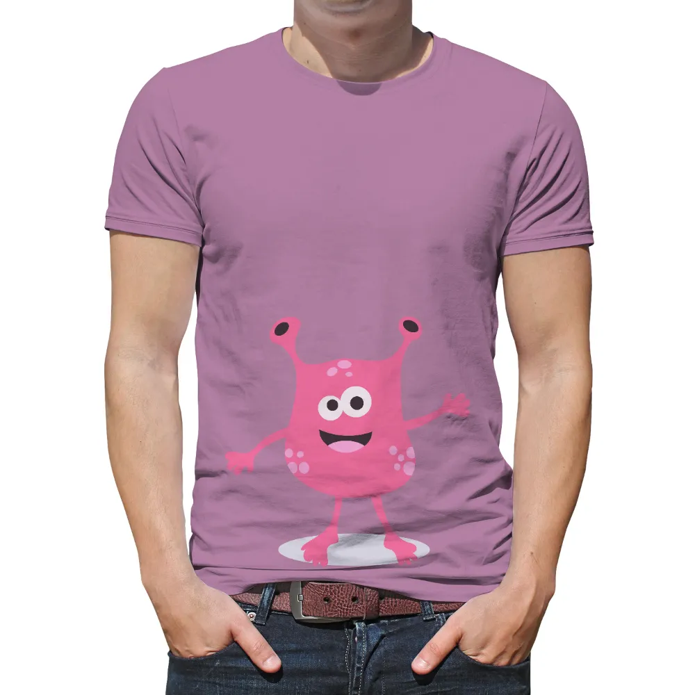 T-Shirt Printing: Whimsical Pink Monster Brings Joy and Playfulness|music art love happiness t shirt