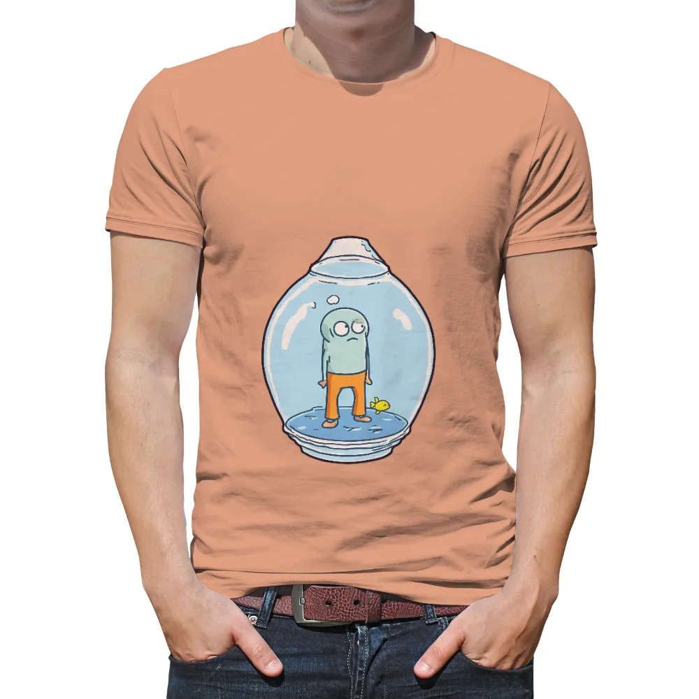 TShirt Design: Trapped in a Fishbowl - Whimsical Life Theme|quirky graphic tees