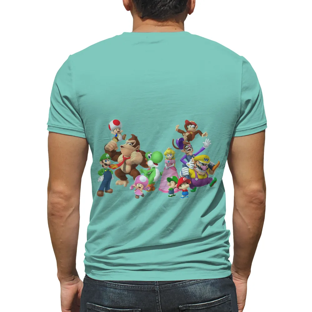 Tee Shirts Printed - Gaming Characters: A Journey of Friendship and Adventure|super mario sunshine hawaiian shirt for sale