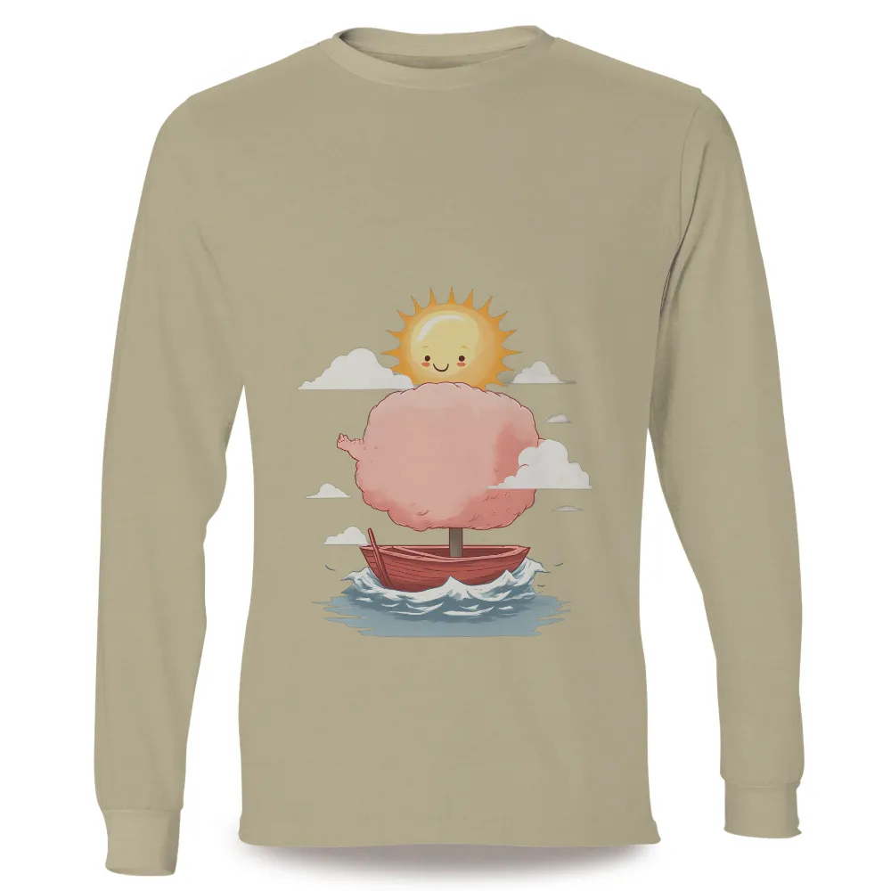 Graphic Tees: Whimsical Cotton Candy Tree on a Boat|by johnny marle knit sun shirt