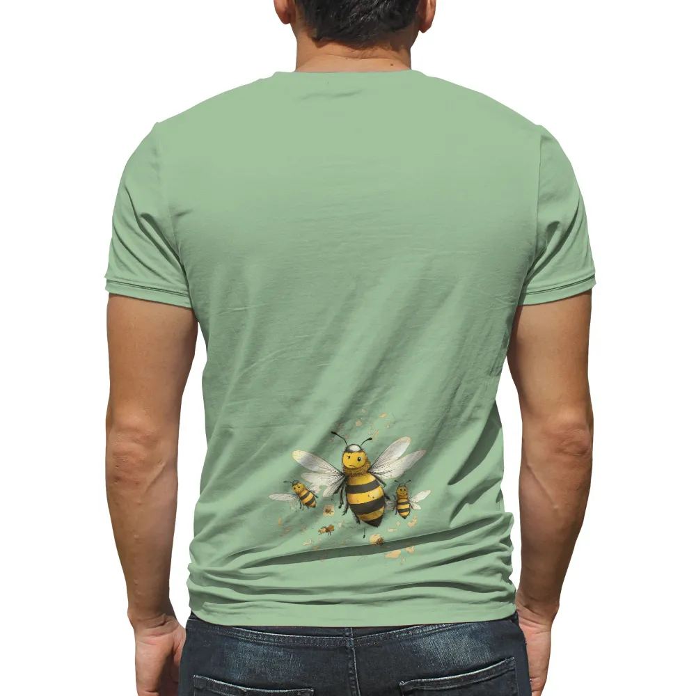 T-Shirts Custom: Bee Leadership - Vibrant Colors and Thoughtful Expressions| vibrant yellow and black stripes