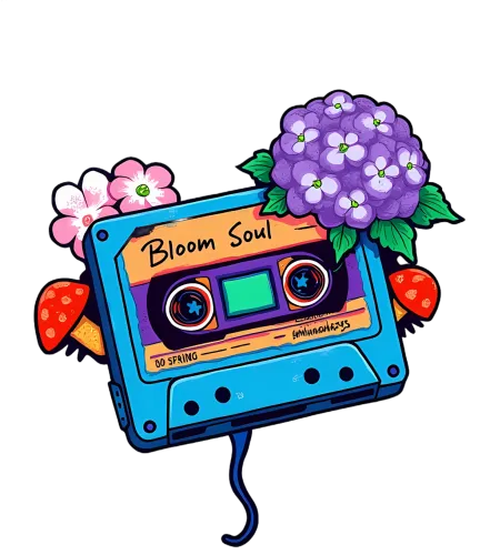 Shirts Graphic Tees | Bloom Soul Cassette: A Nostalgic Springtime Design