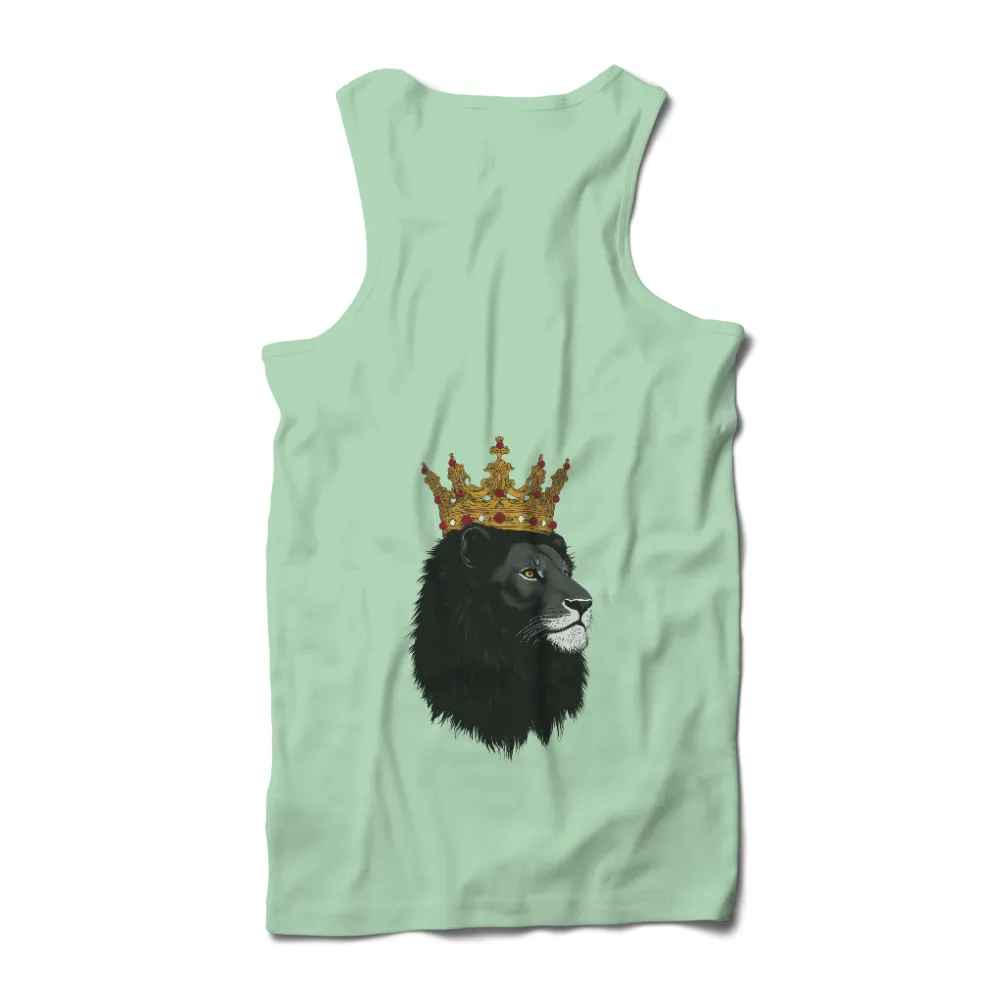 Custom T-Shirt Printing: Regal Lion with Crown - Artistic Design|lion t shirt roblox