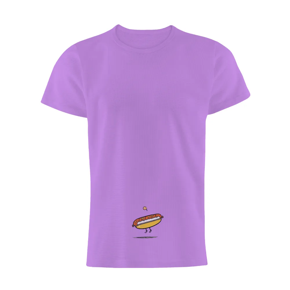 TShirt Printing: Whimsical Hot Dog Adventure - Funny & Quirky Design| small face