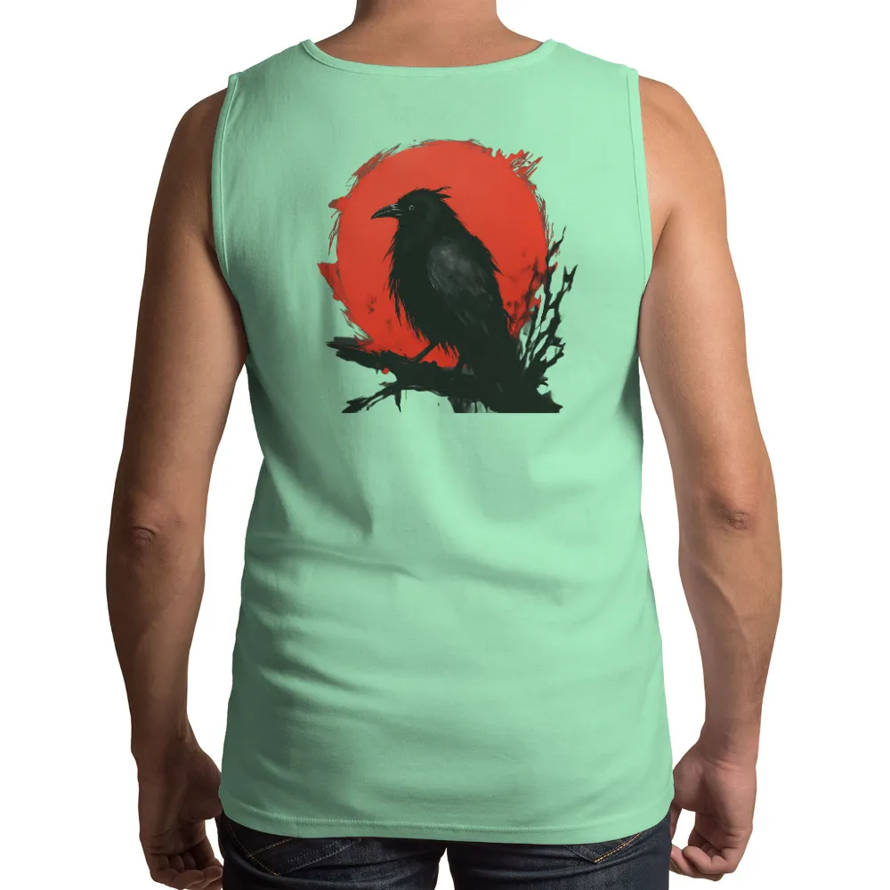 Shirts Graphic Tees: Raven Silhouette Against Blood-Red Moon|nhl opening night 2022