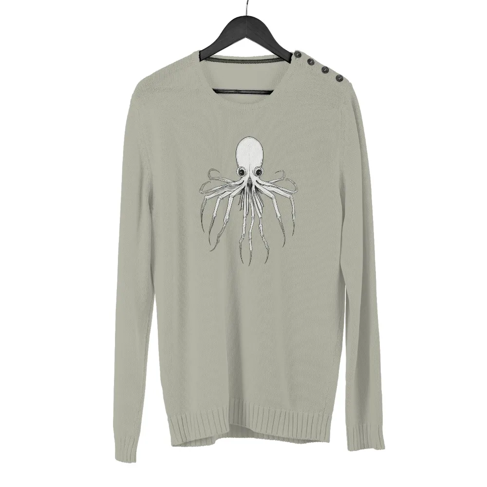 Minimalist Octopus Skeletal Design: Art Meets Marine Mystery|kar l art de l automobile fancy cars t shirt