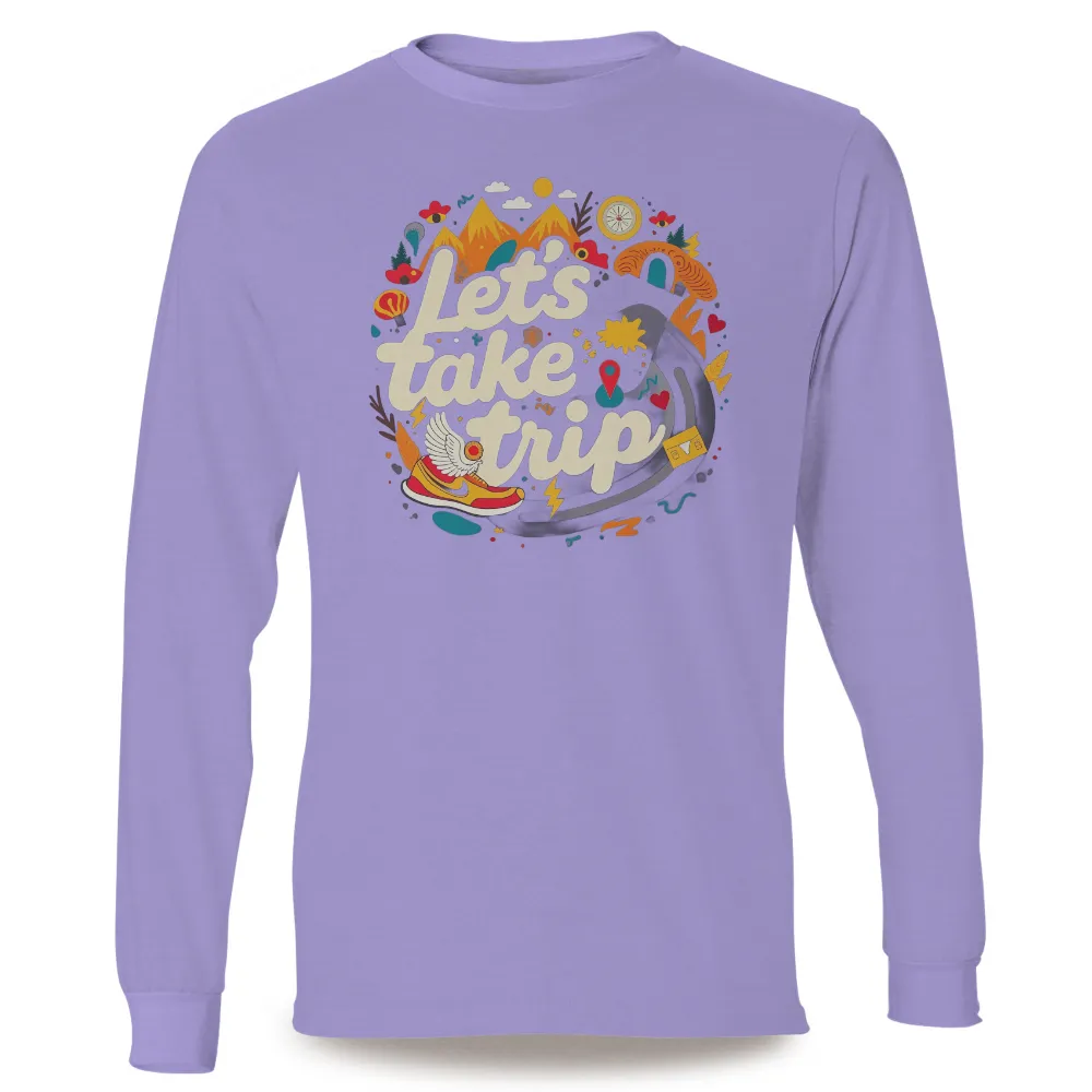 TShirt Printing: Let's Take a Trip - Adventure & Travel Themed T-Shirt|vibrant T-shirt design