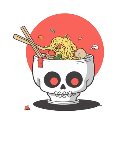 TShirt Design: Skull Ramen Bowl - Pop Culture Meets Everyday Life