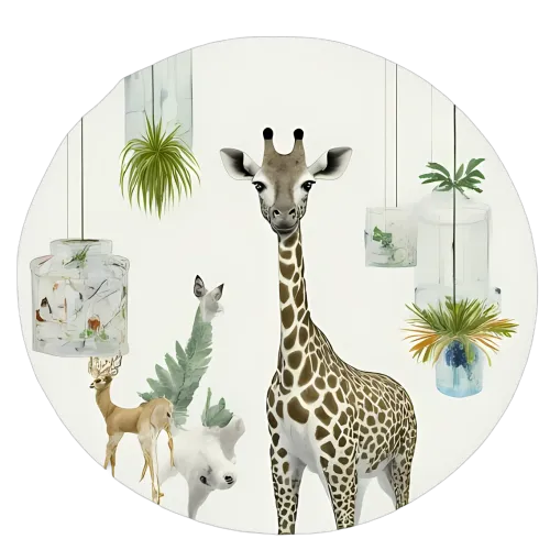 Tee Shirts Printed: Nature Meets Modern - Giraffe & Deer Design