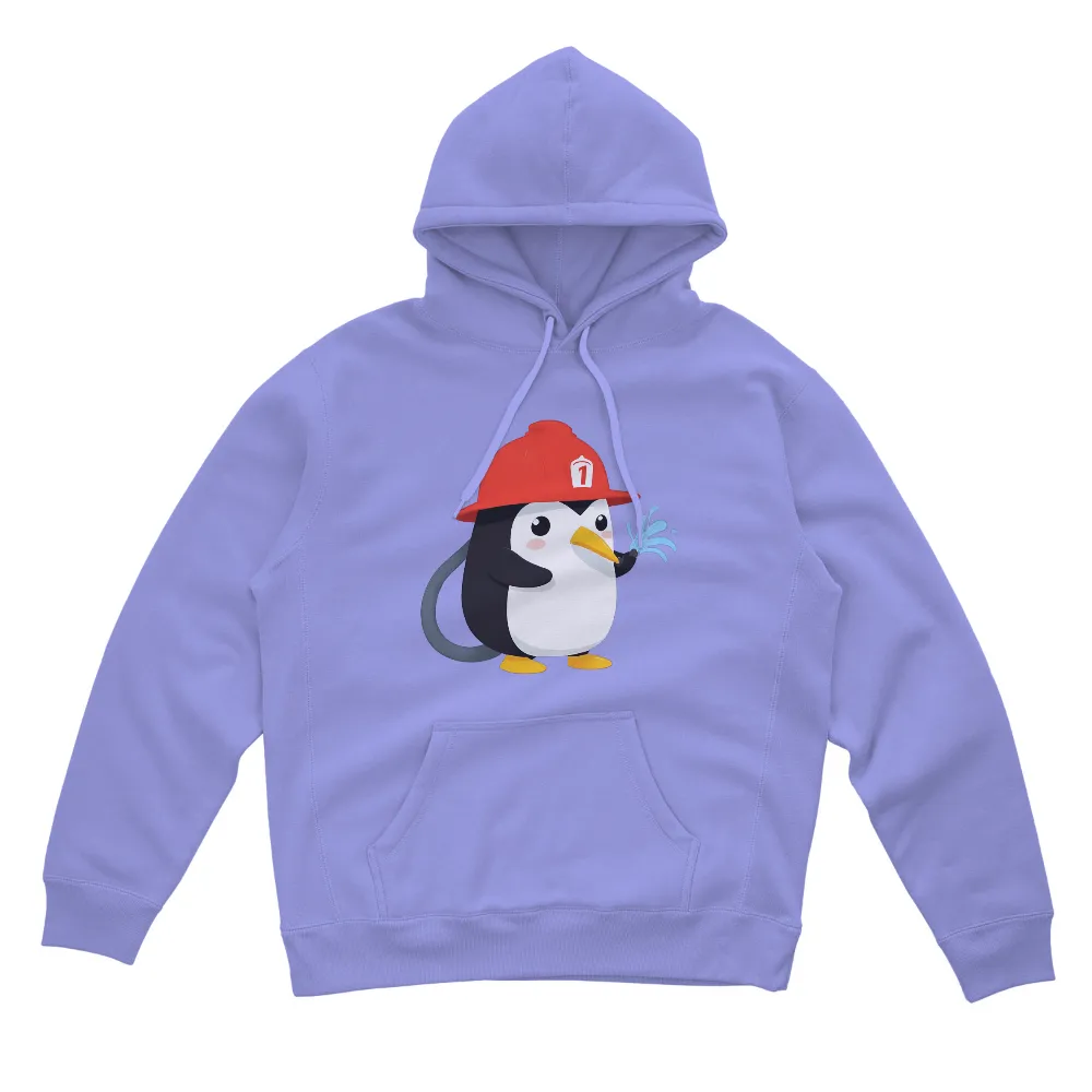 Tee Shirts Printed: Firefighter Penguin - Brave Hero|cute mardi gras shirts for women