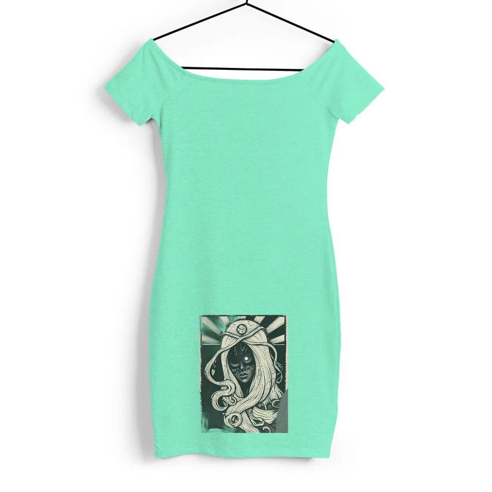 Customized Tee Shirts: Enigmatic Goddess in Modern Mythology| Crowned head with symbols