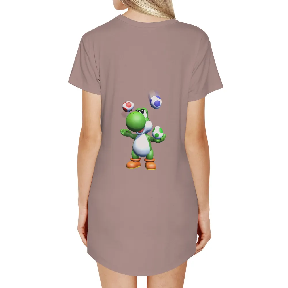 TShirt Design: Yoshi's Egg Juggling Adventure|mario hilario t shirt